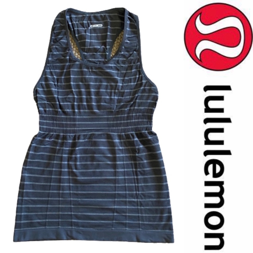 Lululemon Cool Racerback Gray Stripe Tank - S